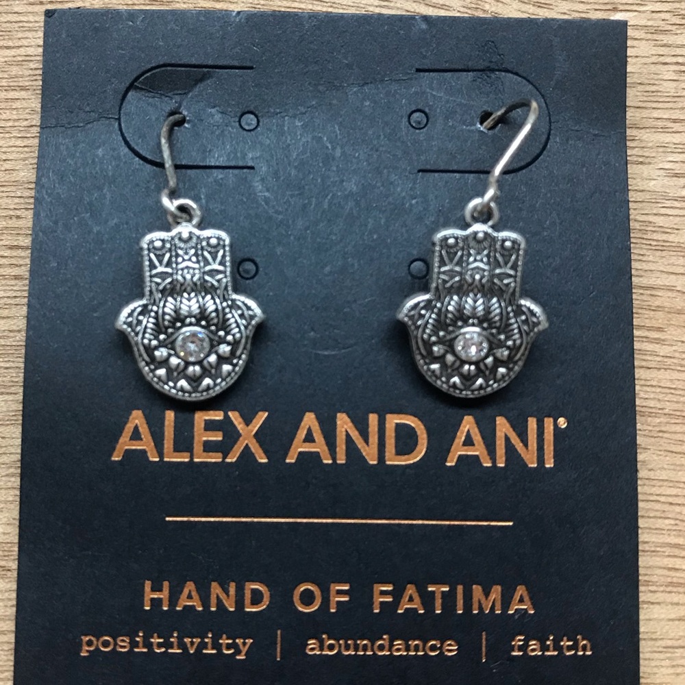 Alex and Ani Hand of Fatima Earrings